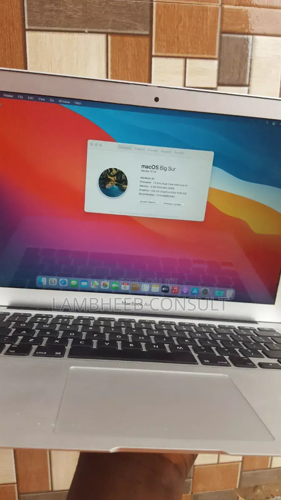 Laptop Apple MacBook Air 2014 4GB Intel Core I5 SSD 128GB