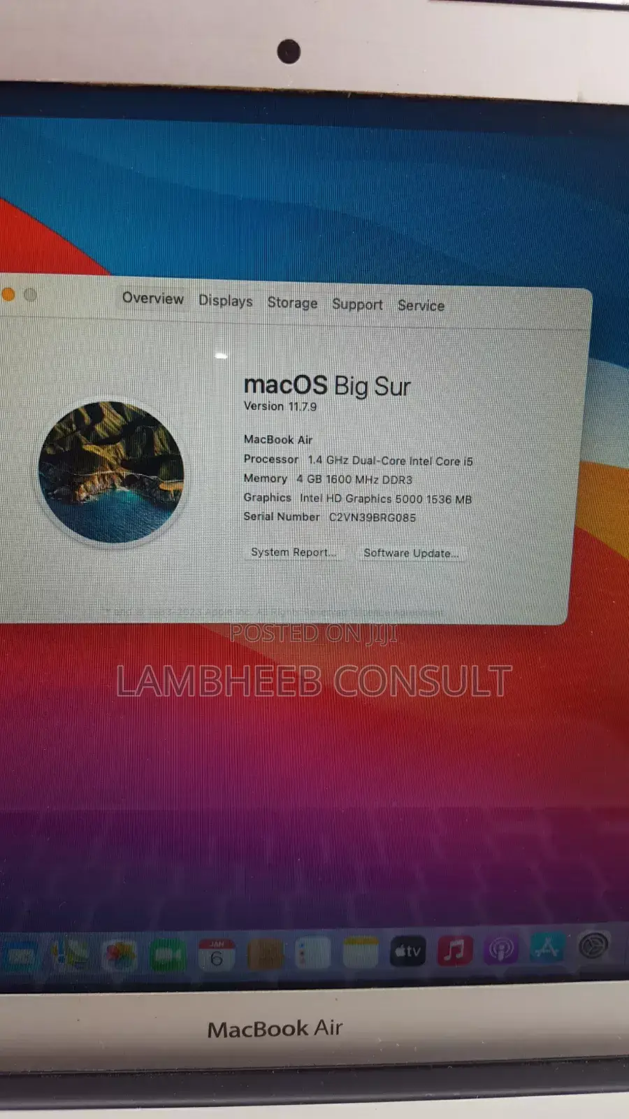 Laptop Apple MacBook Air 2014 4GB Intel Core I5 SSD 128GB