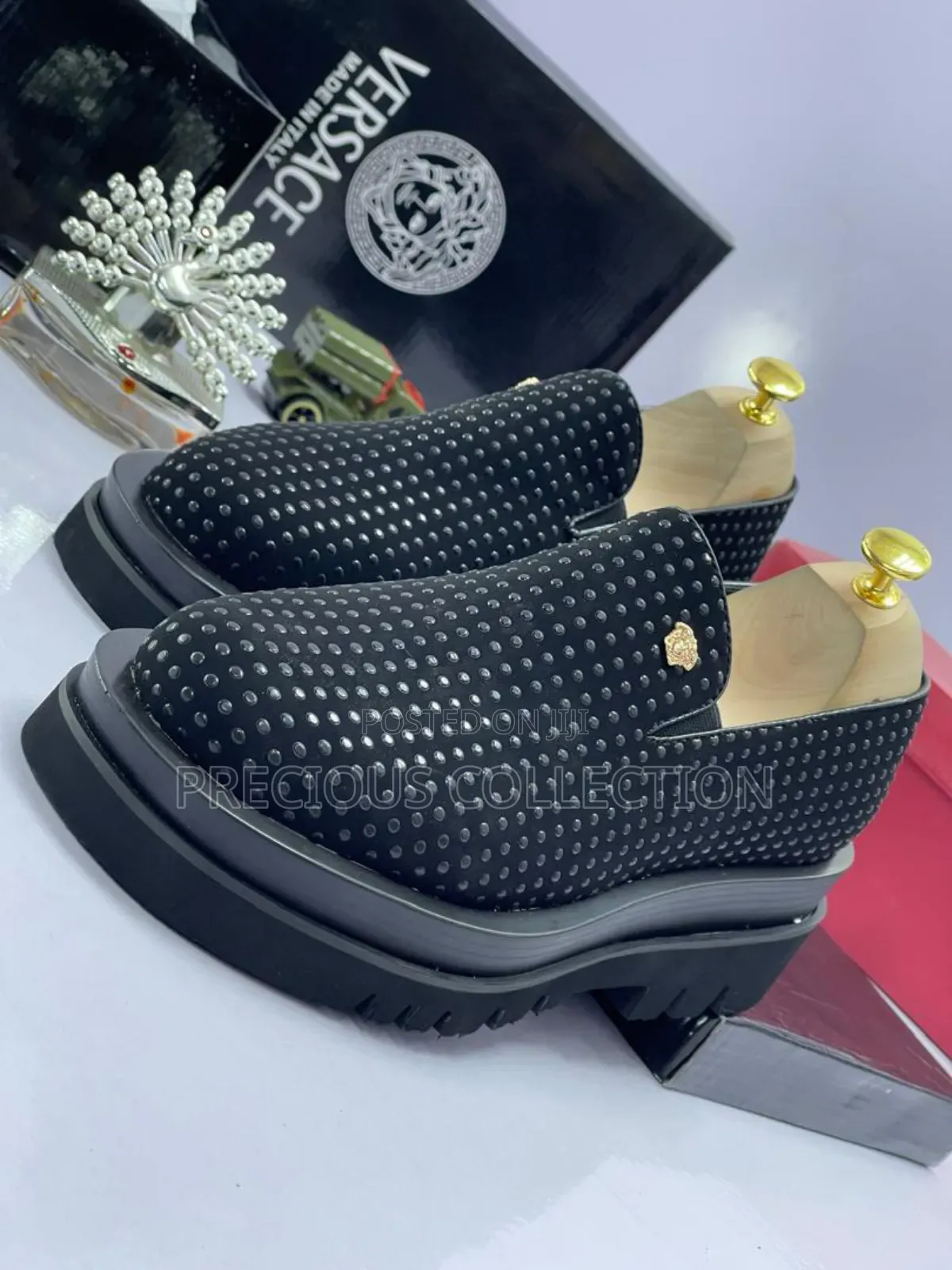 Versace Suede/Stone Double Sole Shoe