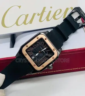 Cartier Quality Men Rubber Strap Wristwatch