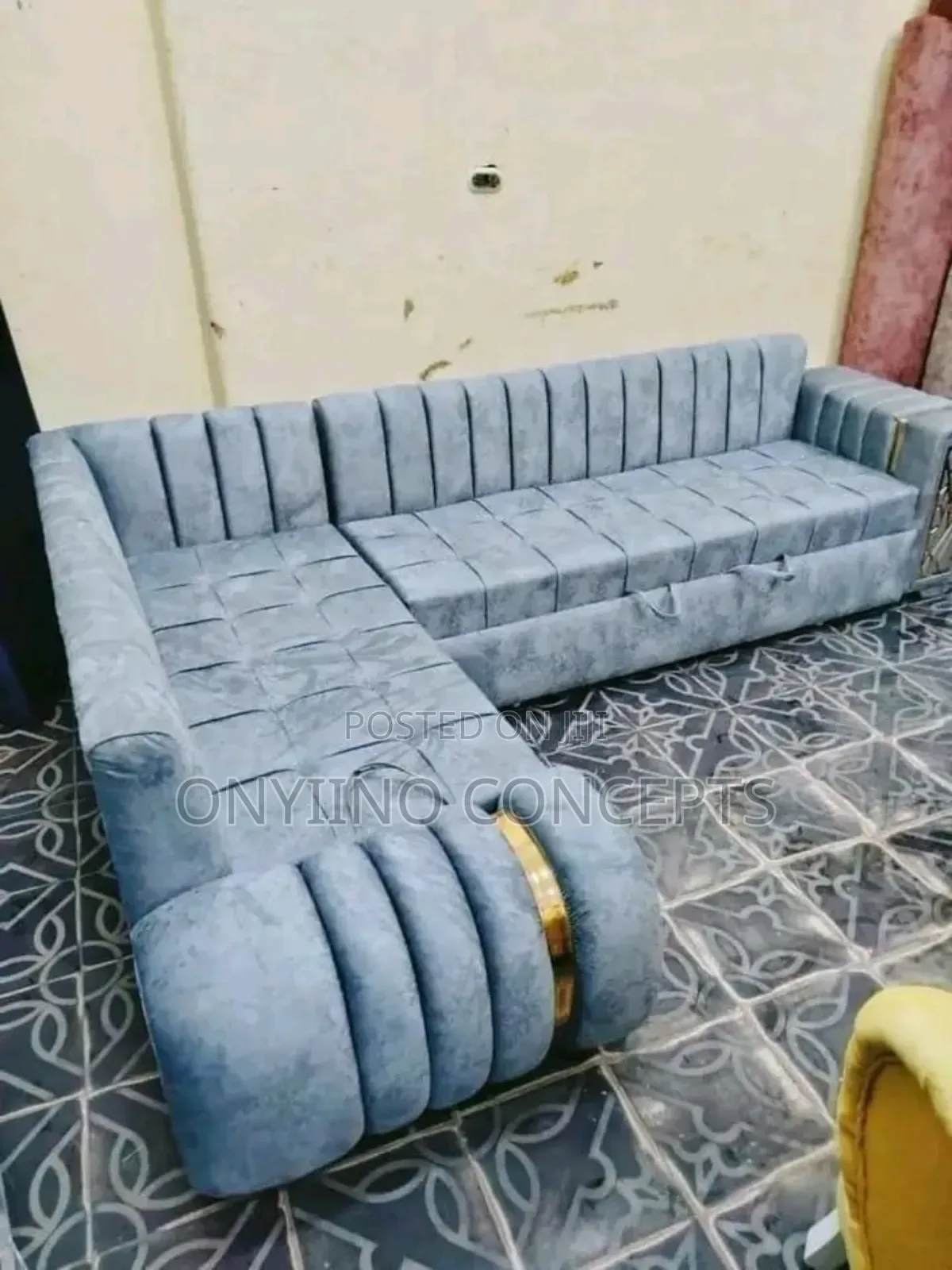 6 Seater Fabric L-Shaped Sofa