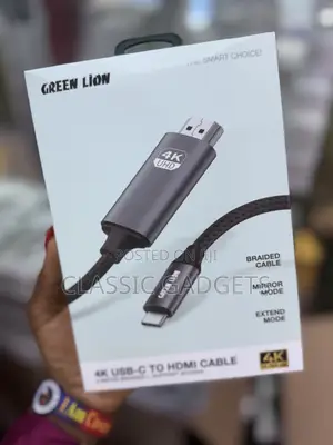 Green Lion USB-C to HDMI 2m Braided Cable