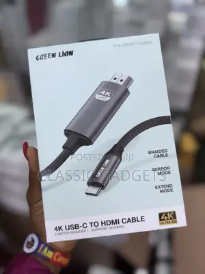 Green Lion USB-C to HDMI 2m Braided Cable