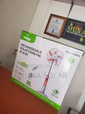 18 Inches Iwin Solar Rechargeable Standing Fan Ac and Dc