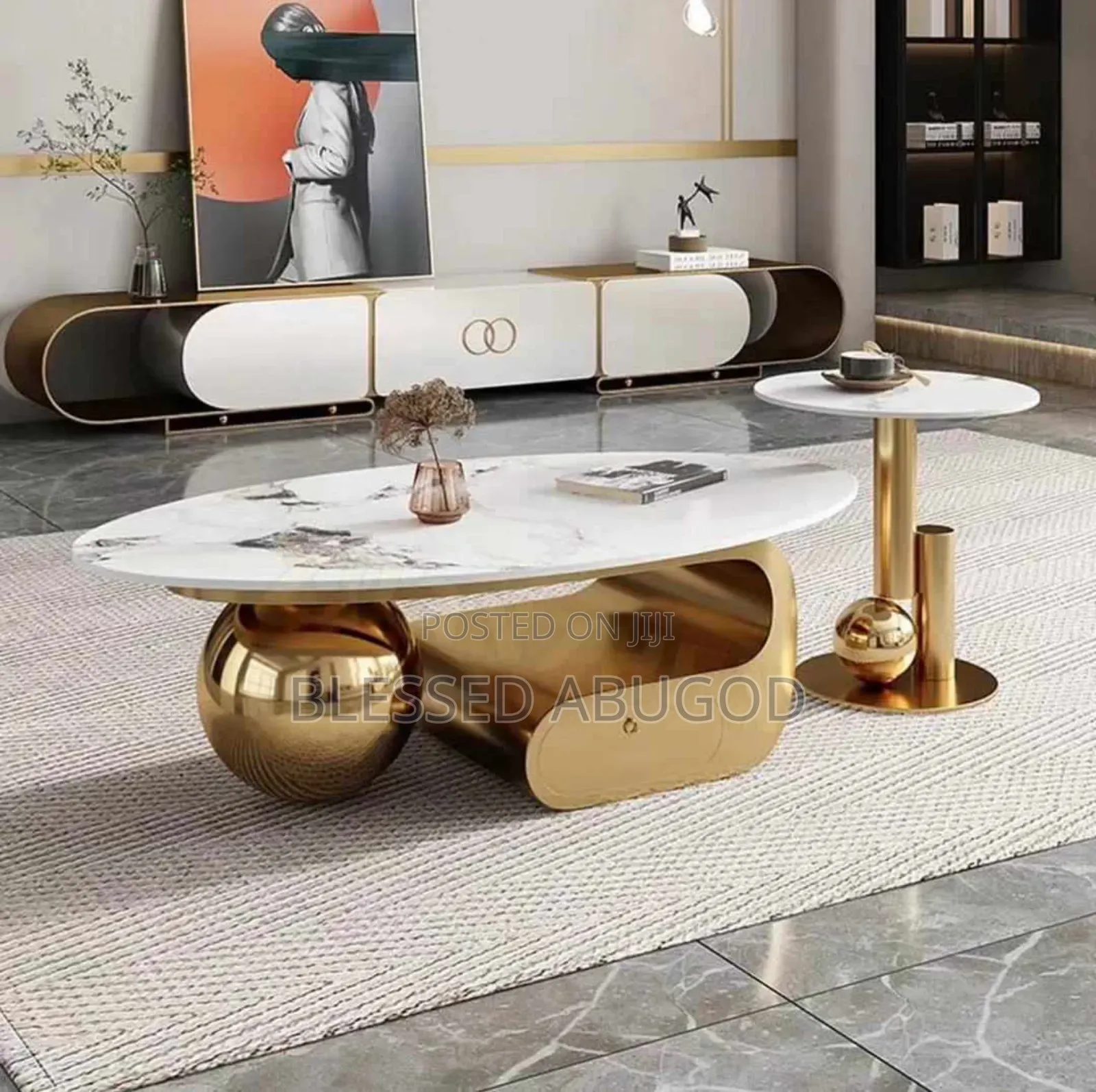 Executive Center Table With Gold Leg