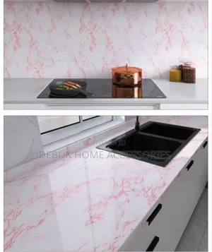 Pink and White Unique-Marble STICKERS