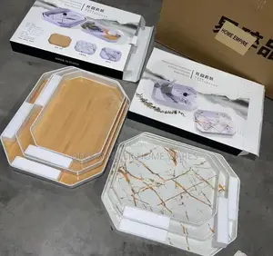 Golden Marble Ceramic Tray Set