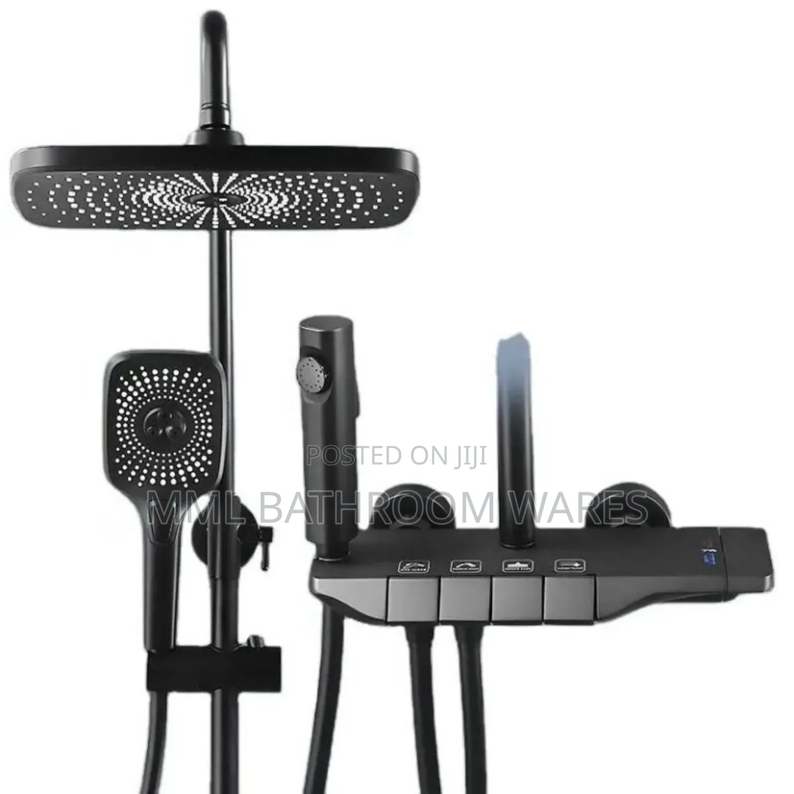 Black Shower Set With Spray Gun