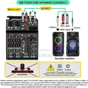 Professional 4 Channel Audio Mixer