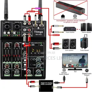 Professional 4 Channel Audio Mixer