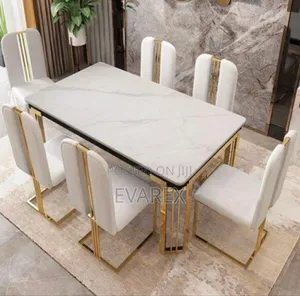 Executive 6 Seater Chairs Dining Set With Table