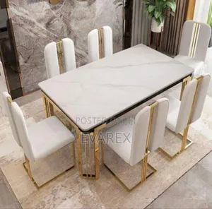 Executive 6 Seater Chairs Dining Set With Table