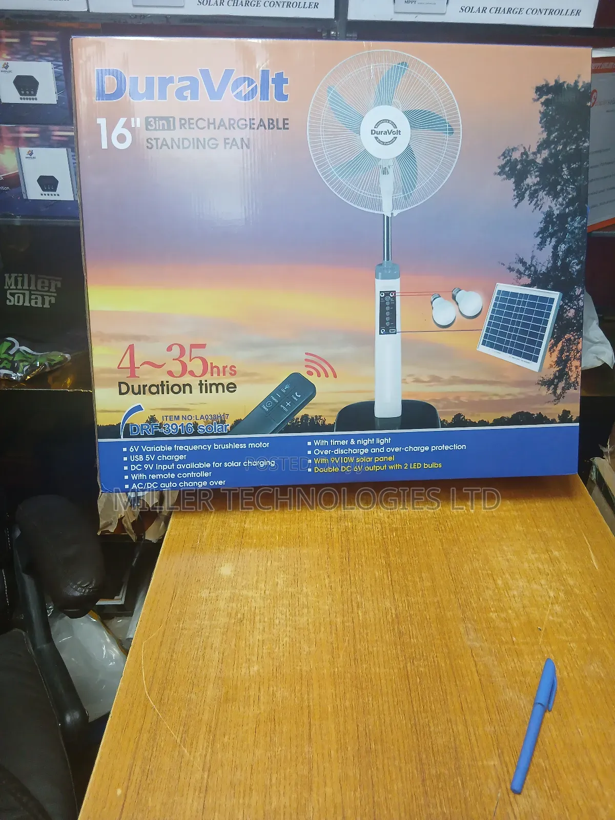 Duravolt Solar Fan , Ready for Pickup
