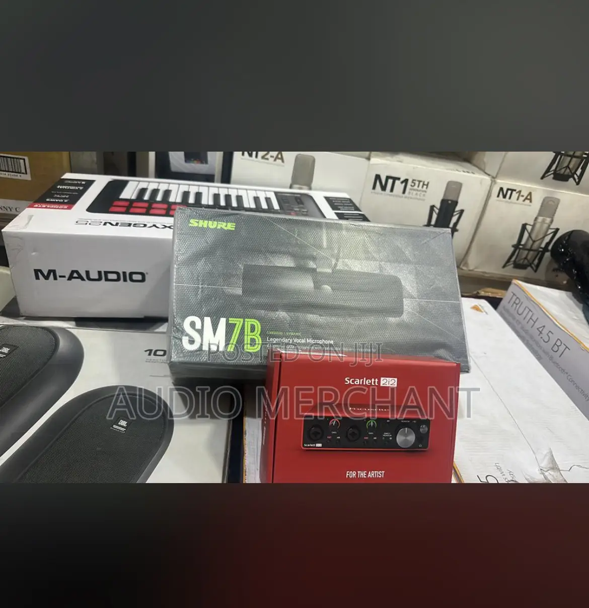 Complete Studio Package With Hs5 Focusrite 2i2 Shure Mic