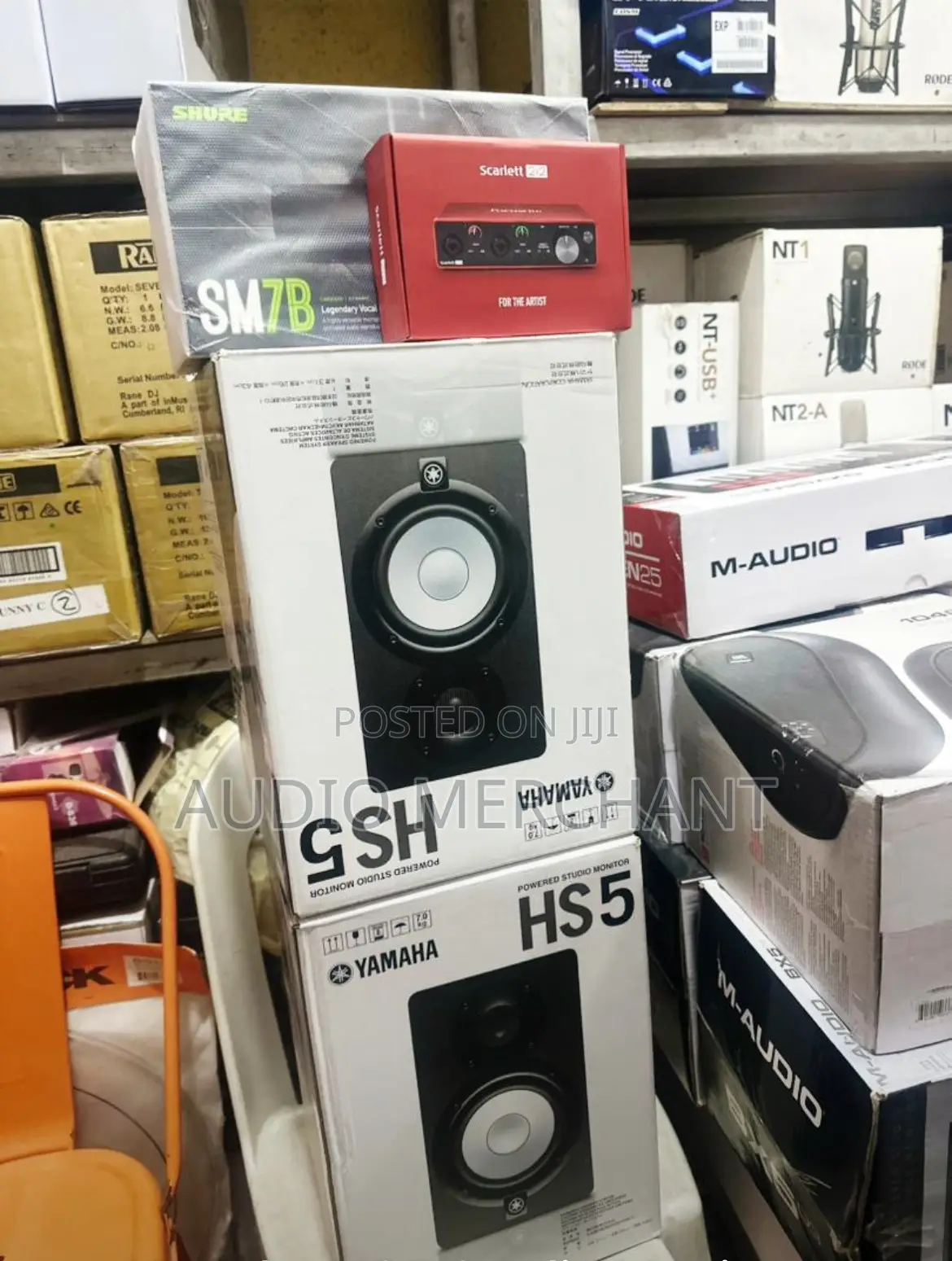 Complete Studio Package With Hs5 Focusrite 2i2 Shure Mic