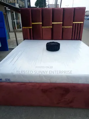 Bed Frame With Mattress and 1 Side Drawer.