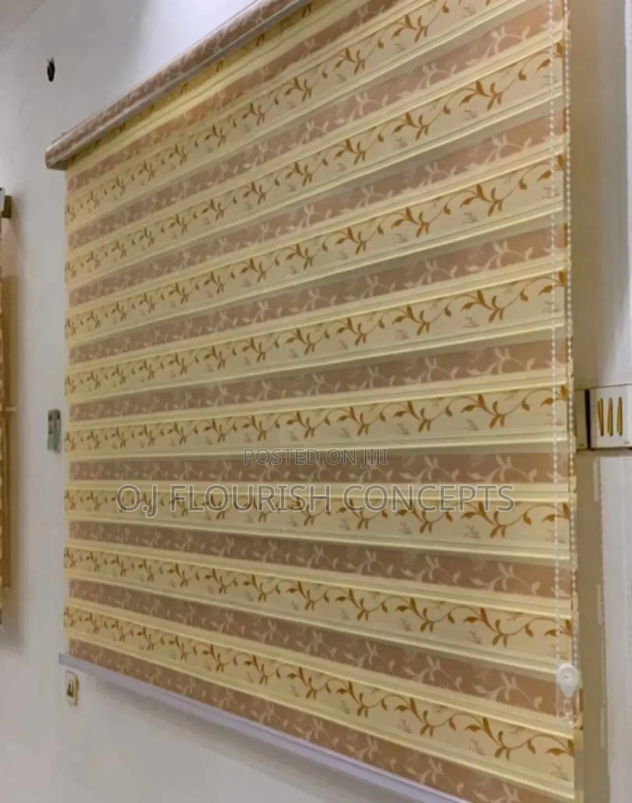 Flowery Cream Window Blinds
