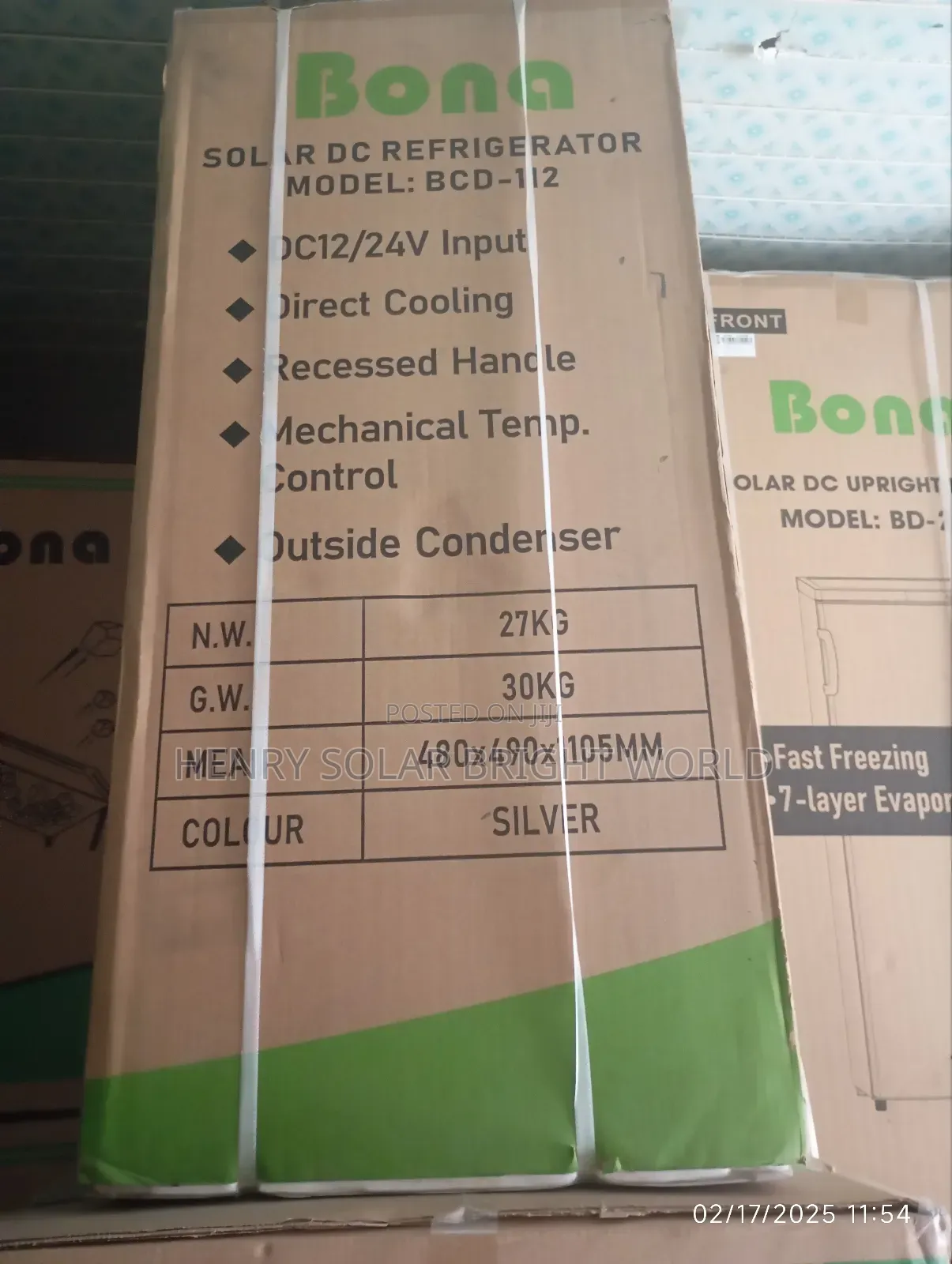 Bona Refrigerator Ac and Dc 112 Liter Standing Fridge