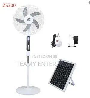 TSW 16 Inches Solar Rechargeable Standing Fan With LED Bulb