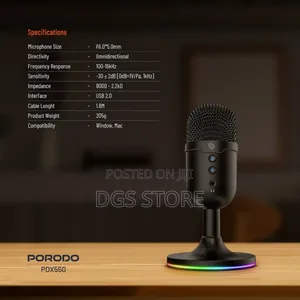 Porodo PDX550 Omni Direction USB Microphone