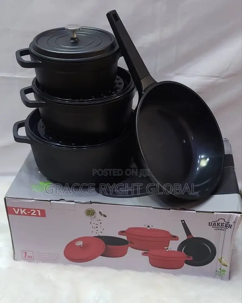 7pcs Aluminium Cast Pot With Induction Bottom