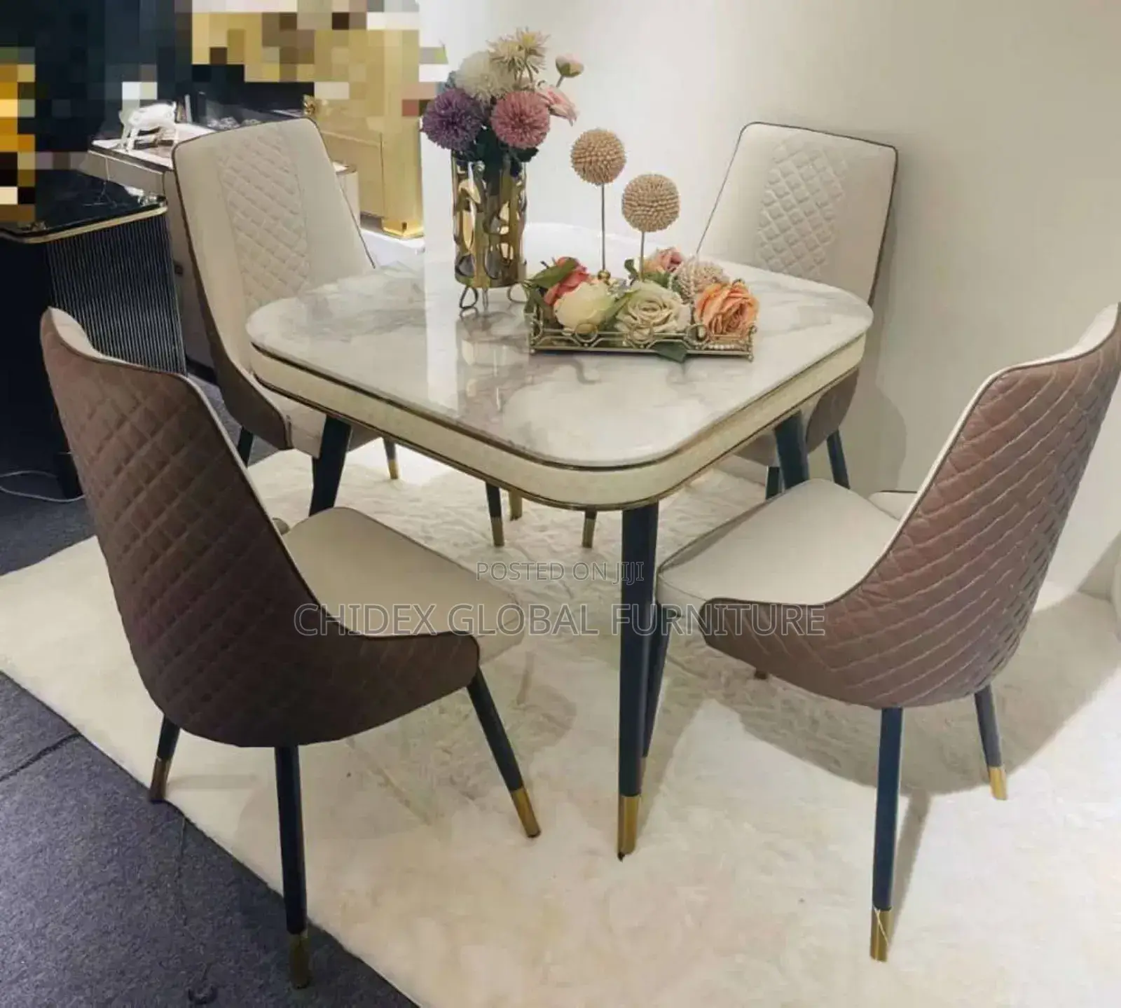 Marble Top Dining Table Set