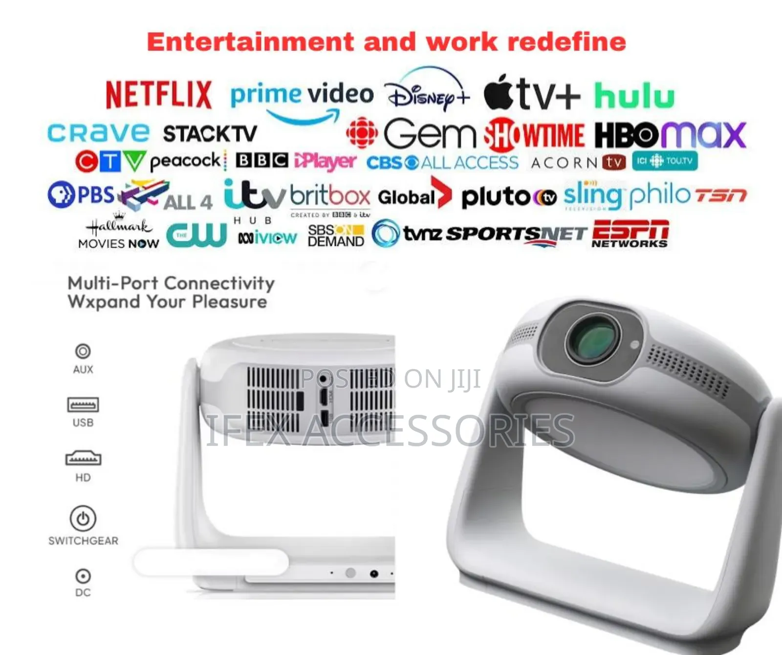 Portable Projector With Rechargeable
