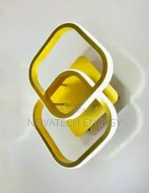 Gold Double Square Wall Bracket, Warm White and White Lights