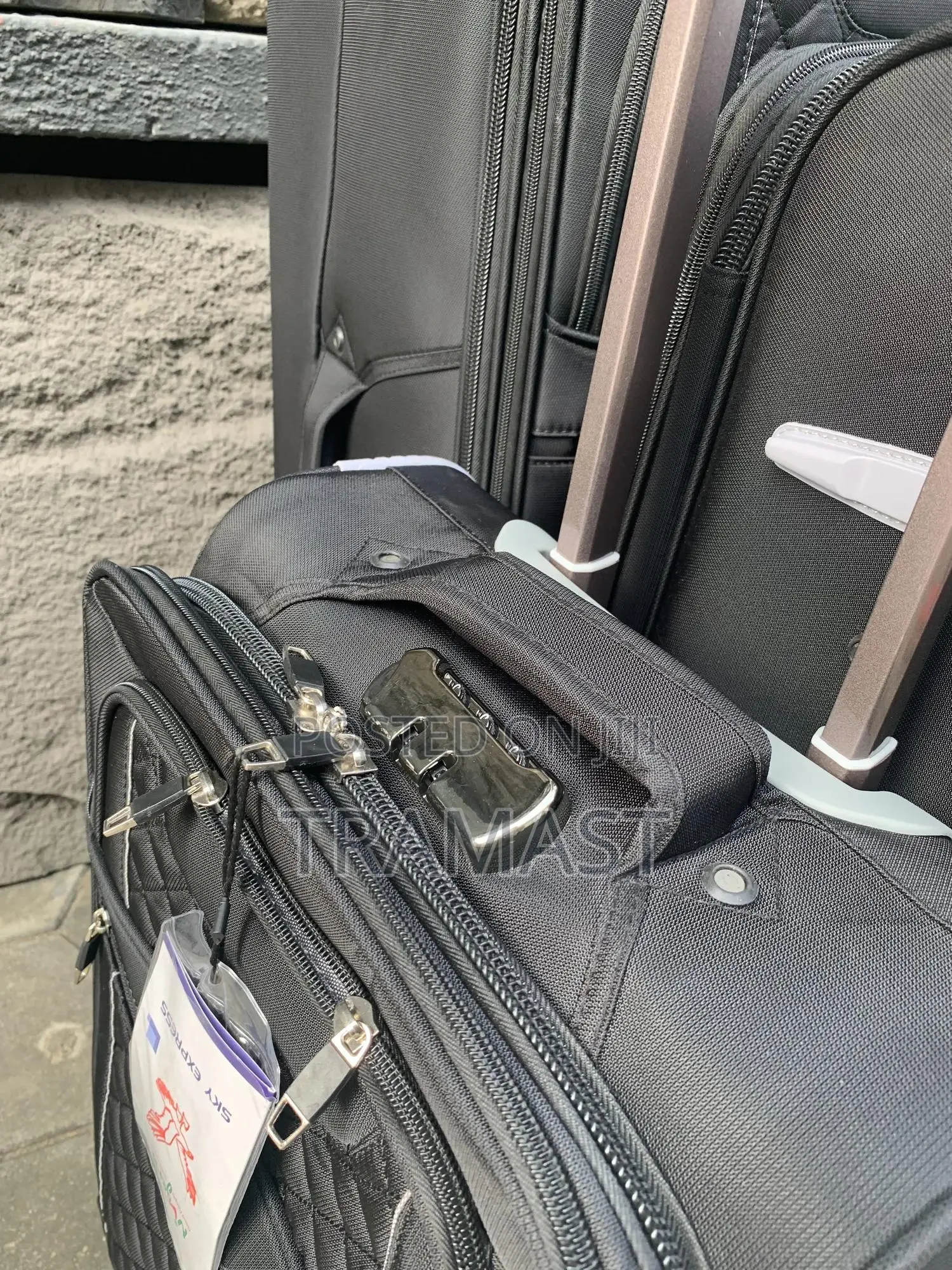 Black Durable Sky Express Durable Travelling Luggage