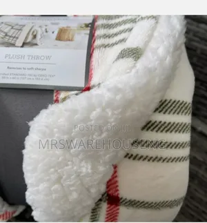 Threshold Rangeley White Plaid Reversible Soft Throw Blanket