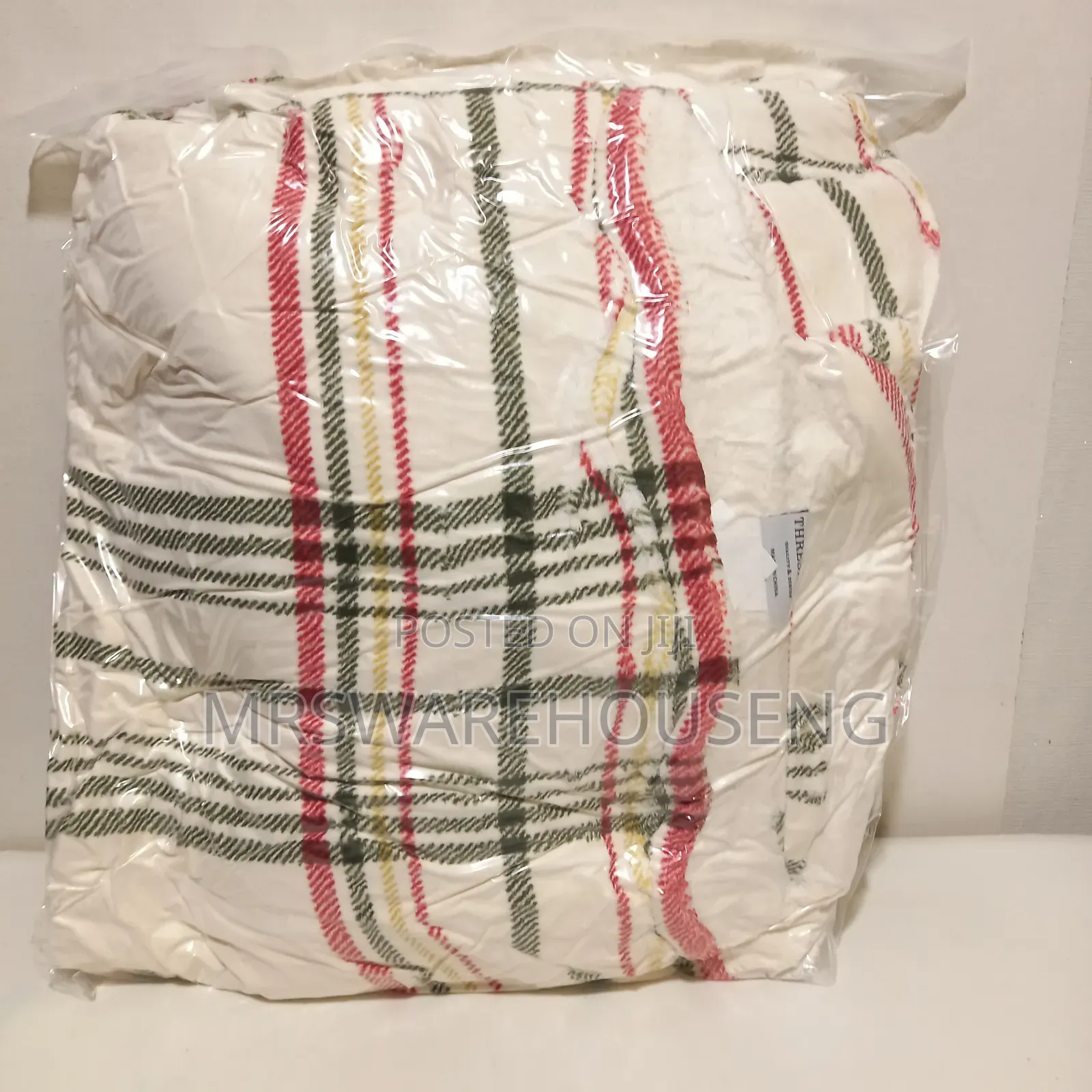 Threshold Rangeley White Plaid Reversible Soft Throw Blanket