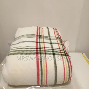 Threshold Rangeley White Plaid Reversible Soft Throw Blanket