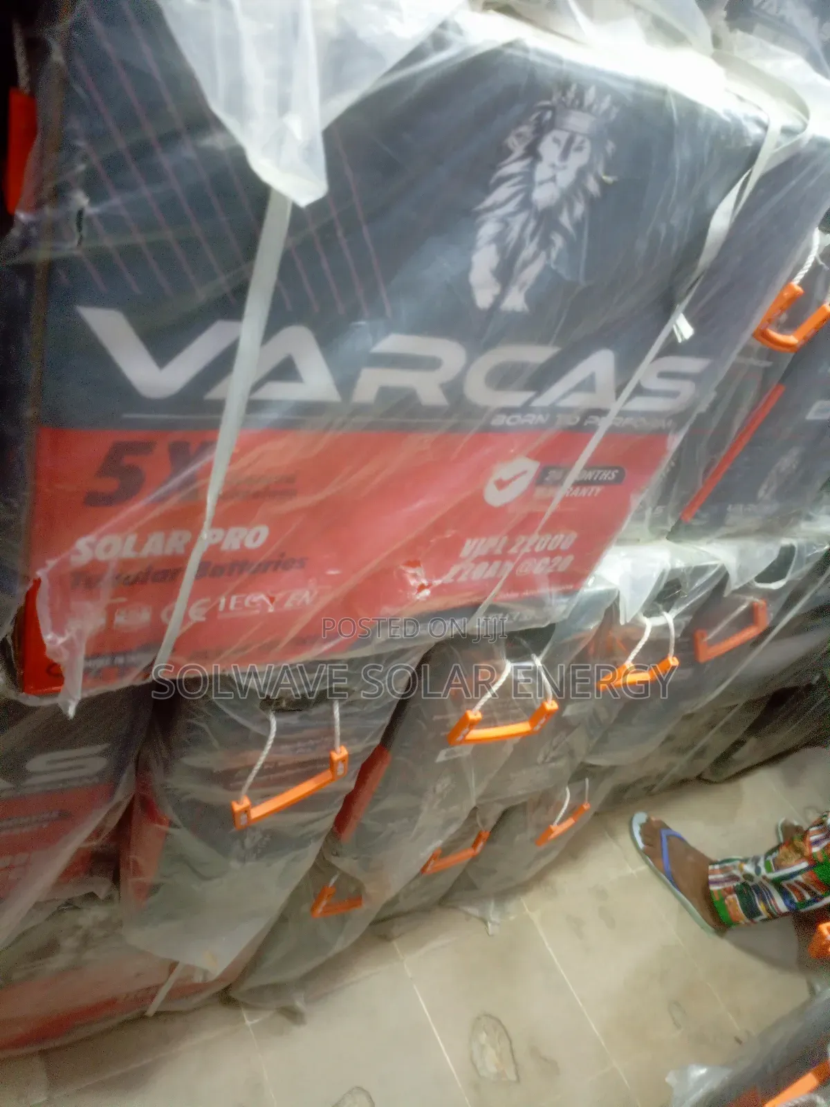 5x Varcass Tubular Battery 220ah12v