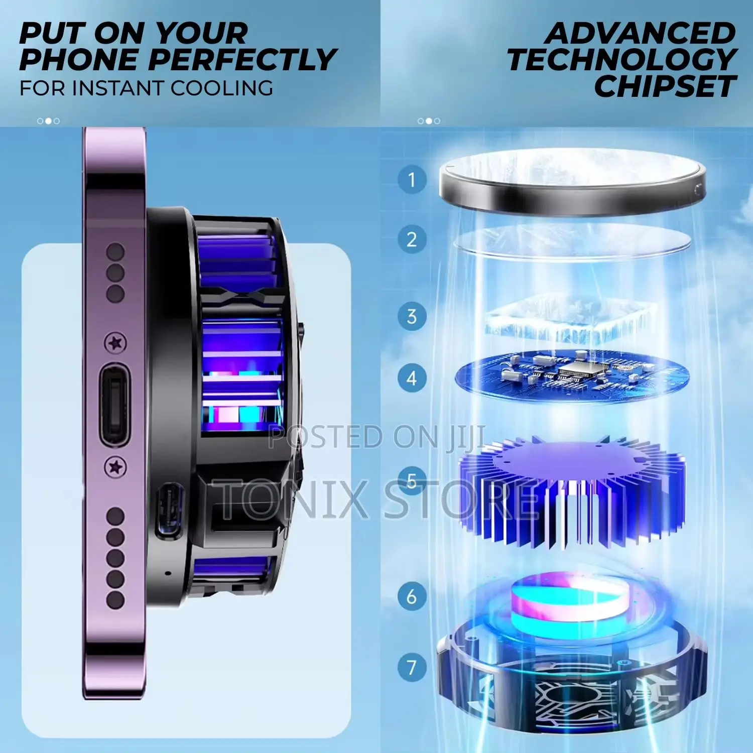 15w Magnetic Cooling Fan With Temperature Indicator