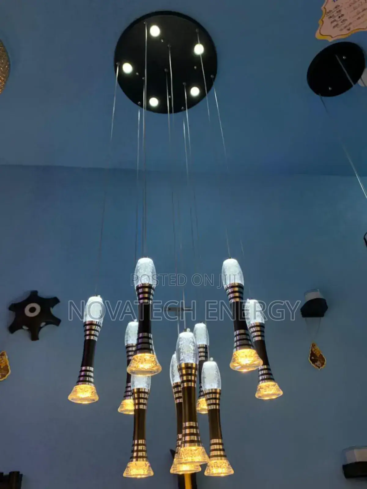 Led 10 in One Dropping Pendant, White and Warm White Lights