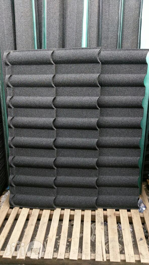 Milano Pure Black Stone Coated Roofing Sheet.