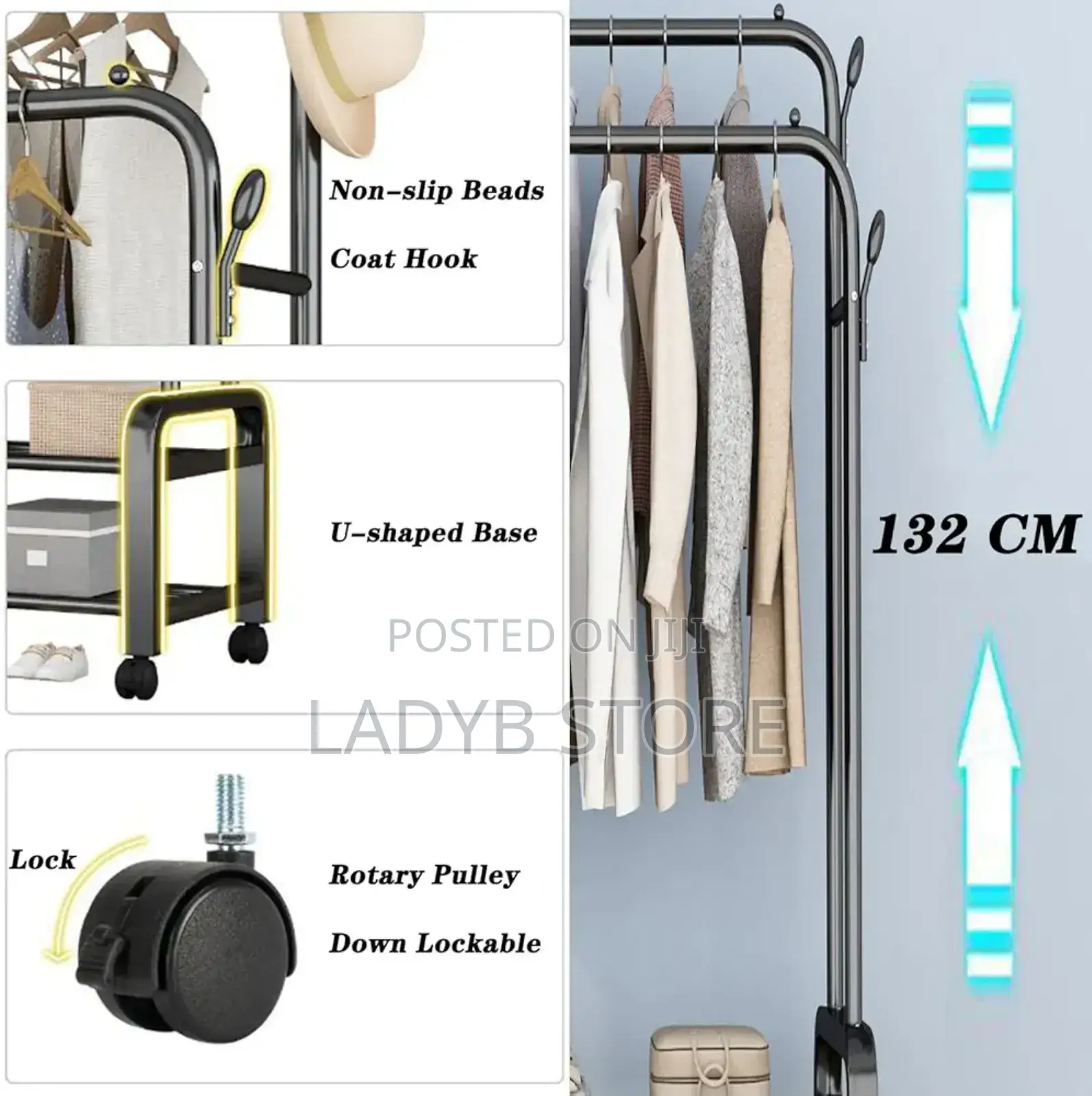 Double Layer Cloth and Shoe Rack