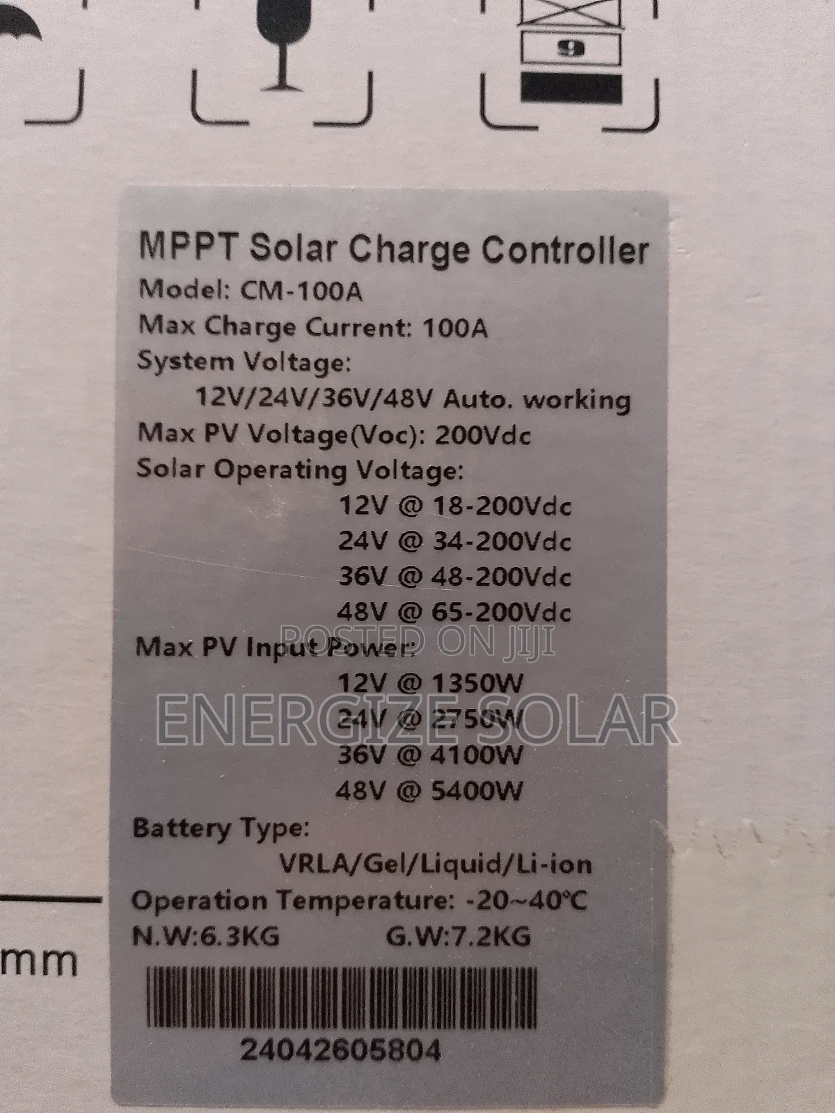100a MPPT Diamond Solar Charger Controller