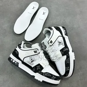 Black and White Designed Loius Vittion Sneakers