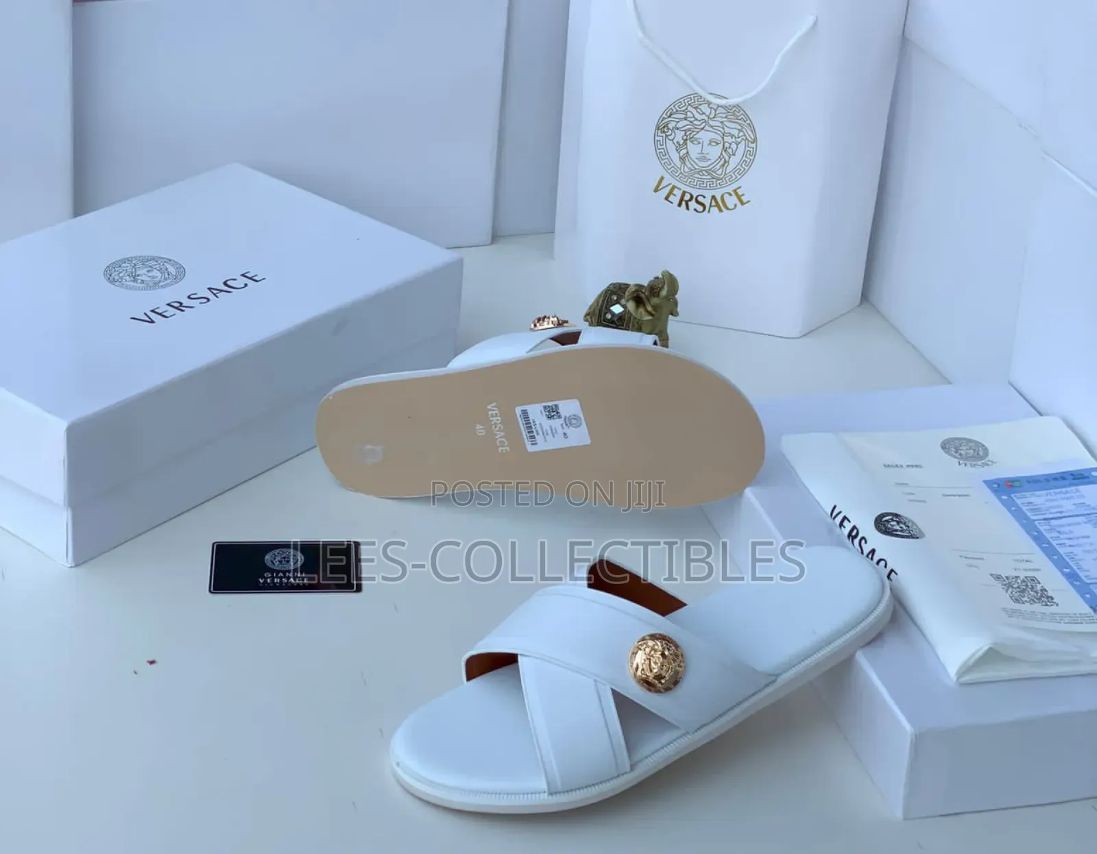 Best Quality White Versace Slippers