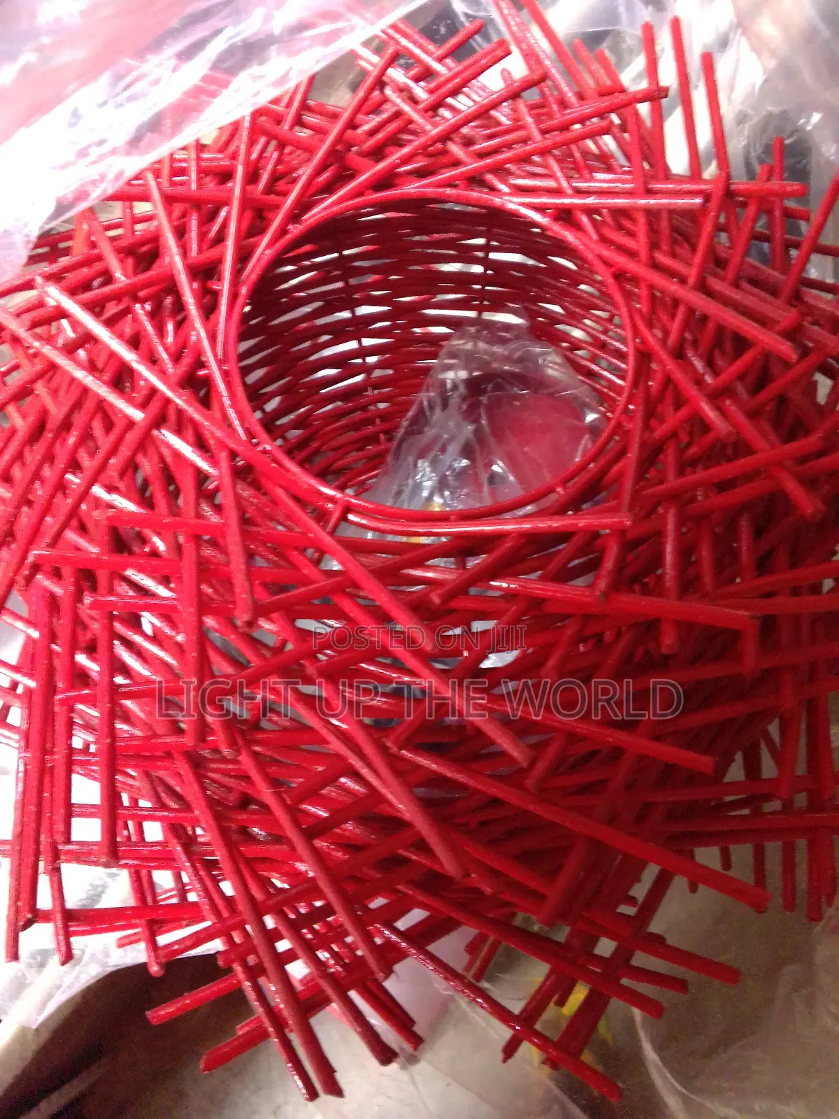 Red Basket Pendant Light