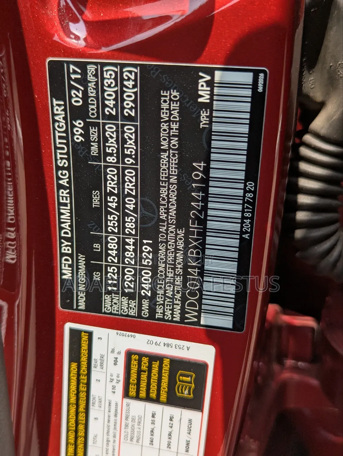 Mercedes-Benz GLC-Class 2018 Red