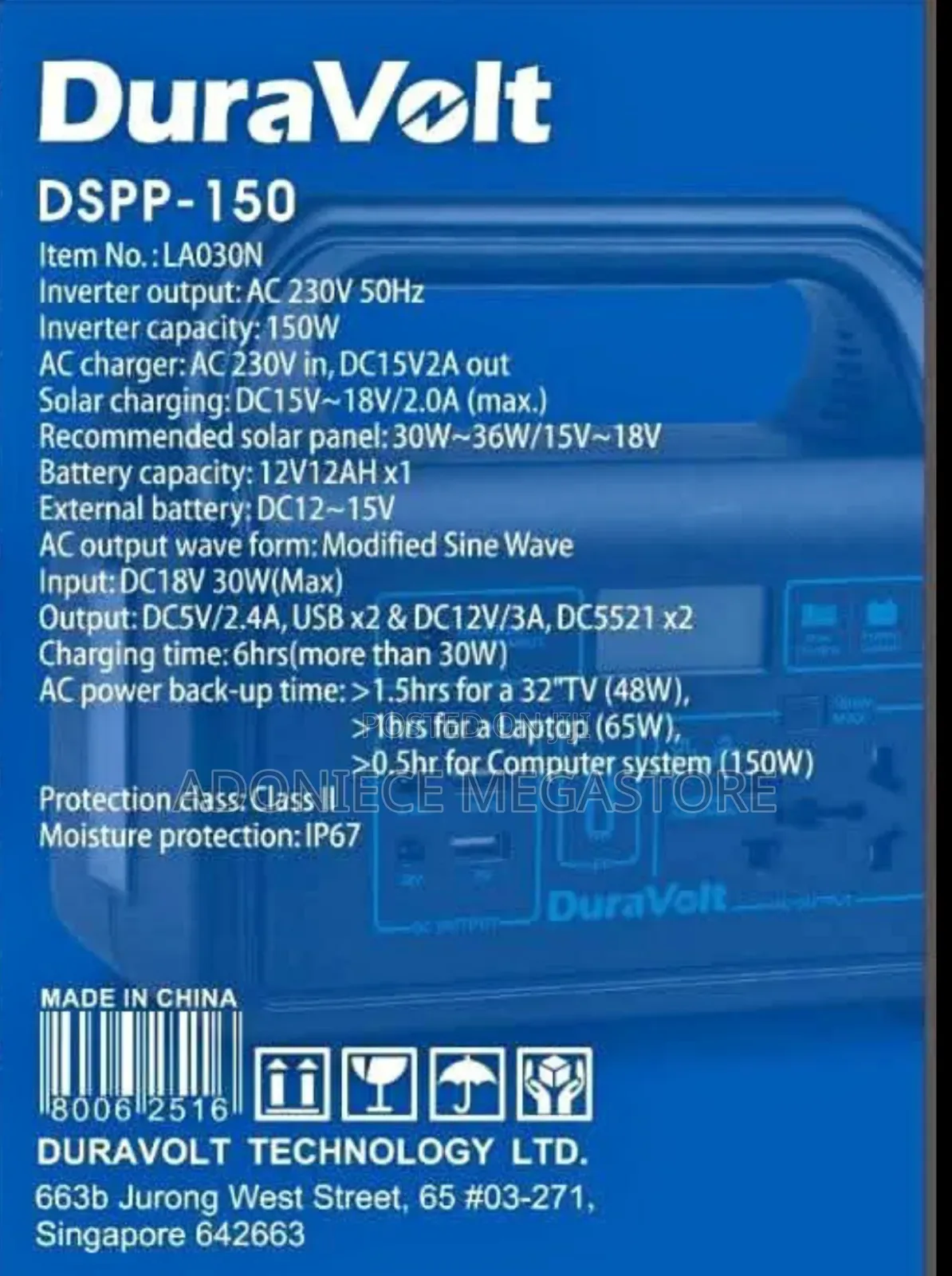 Duravolt Portable Power Station With Solar Panel| 150w