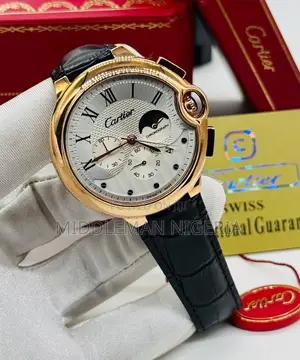 Cartier Chronograph Pure Leather Wrist Watch