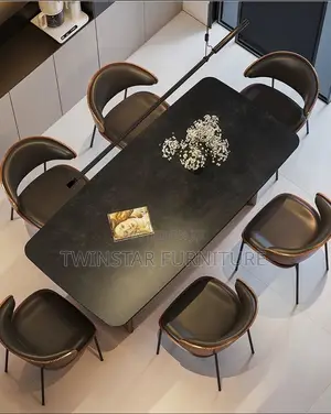 New Modern Wooden Top Dinning Table Set