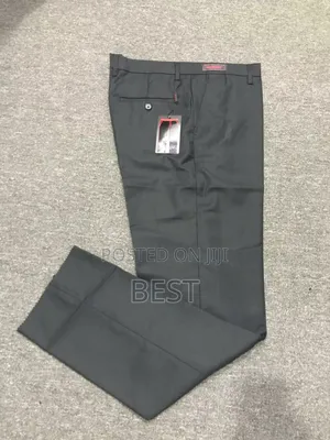 Plain Pants Trousers With High Quality Long Tie Pocket Sq.