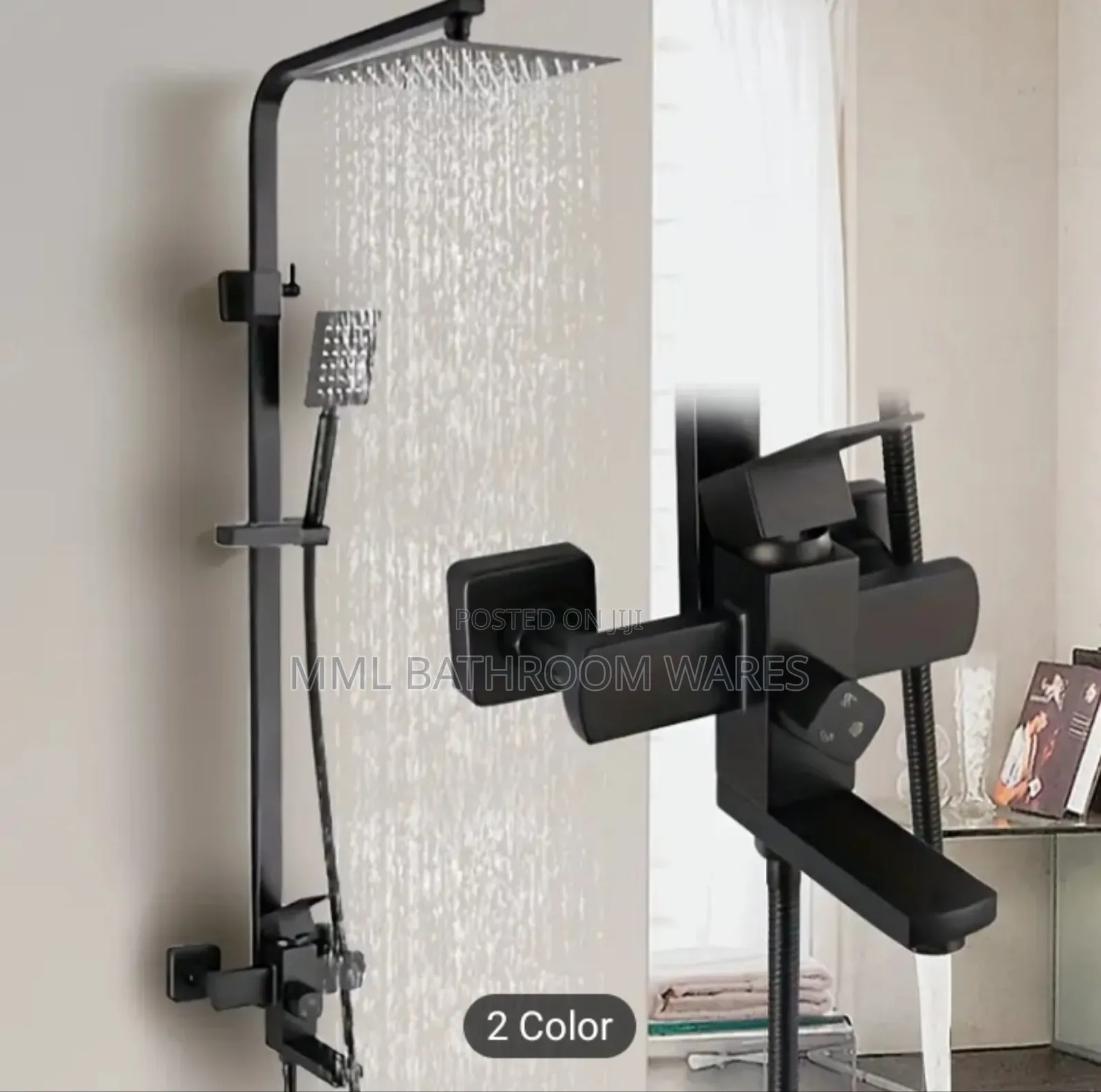 Black Shower Head With Handheld Set