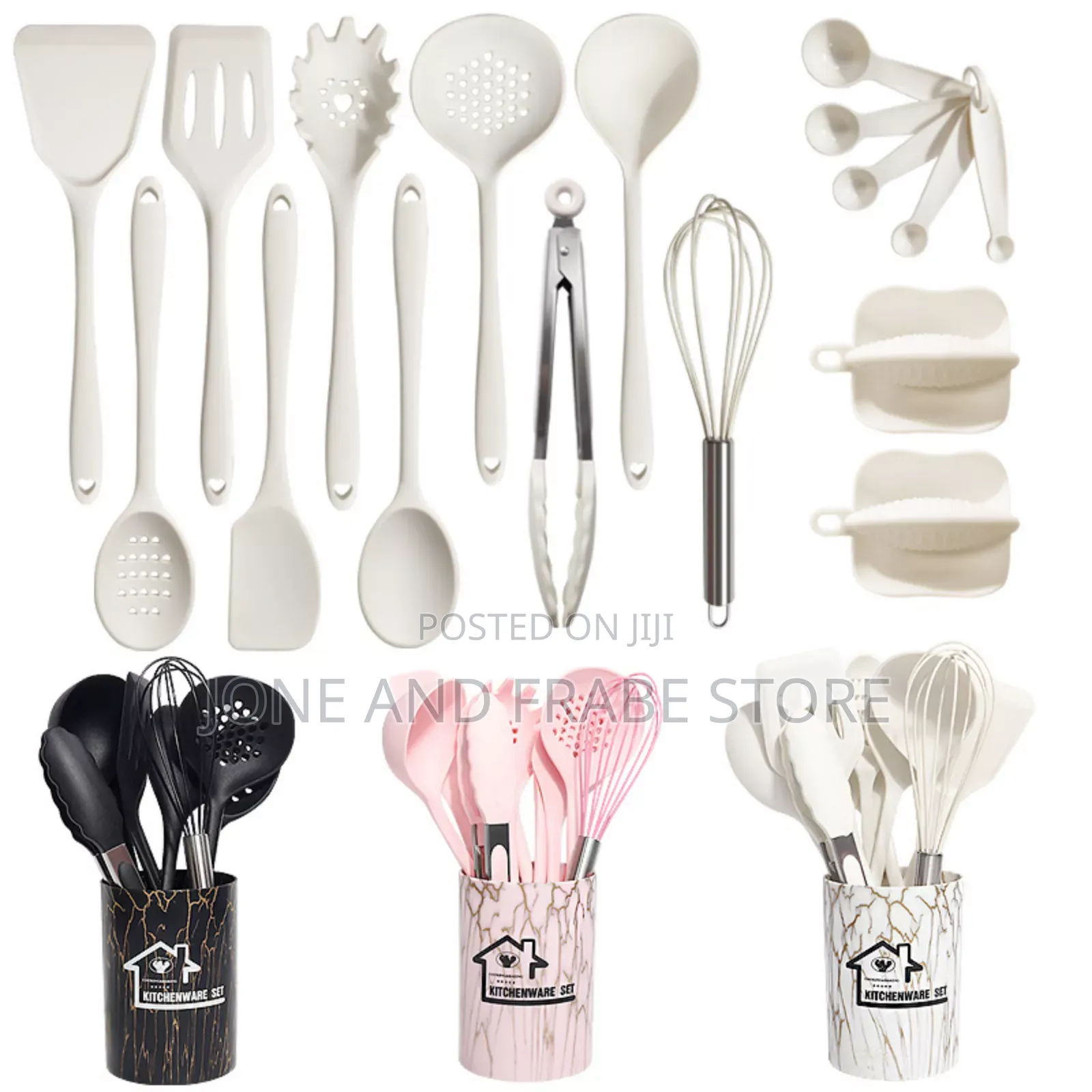 18pcs Full Silicone Nonstick Kitchen Spoon Sets/Utensils