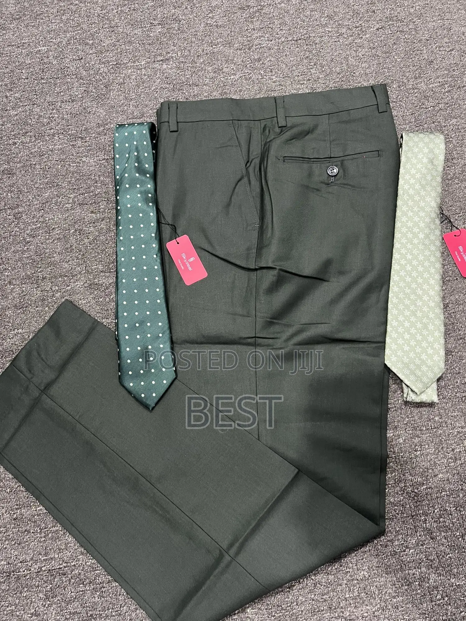 Plain Pants Trousers With High Quality Long Ties