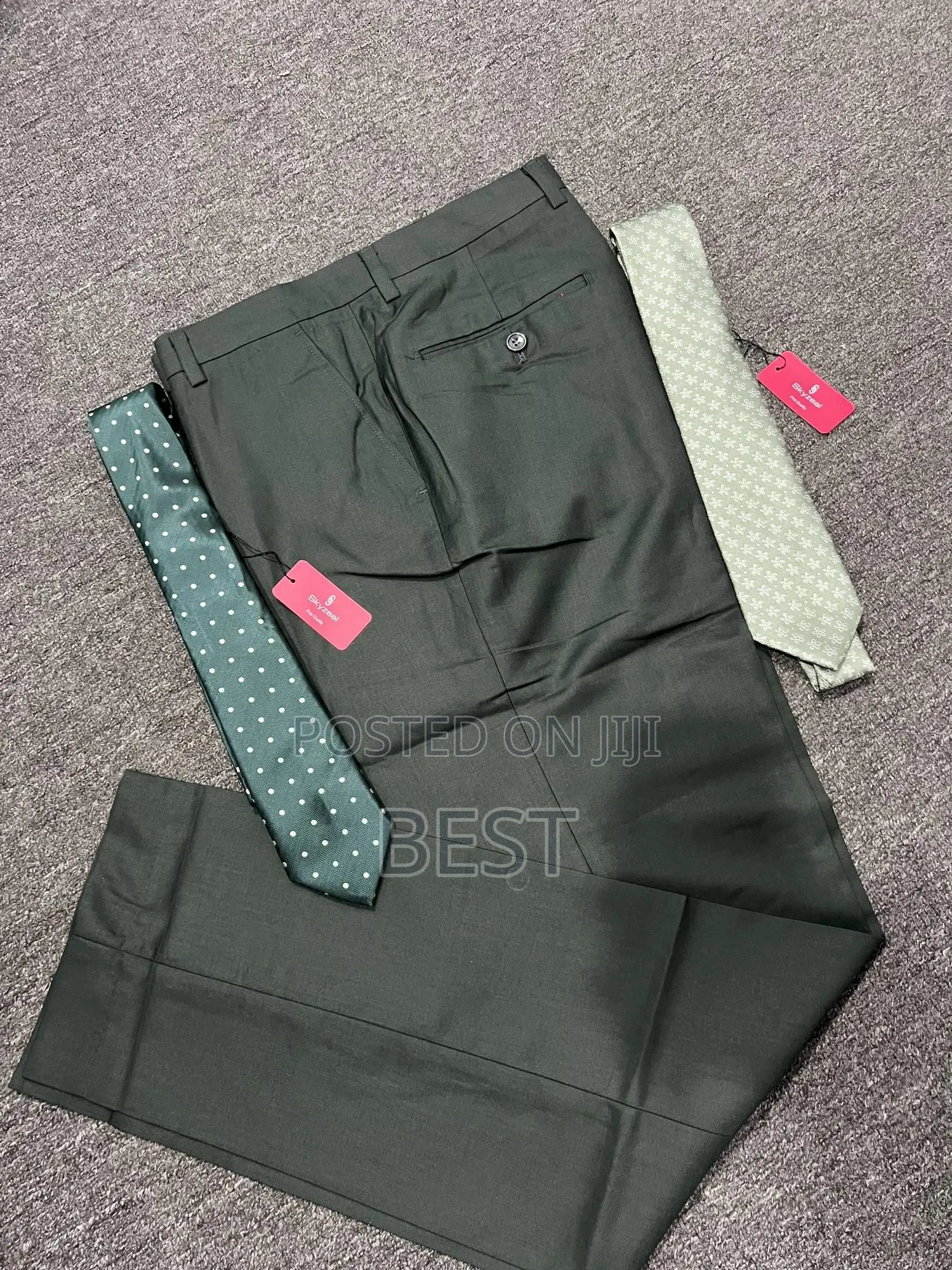 Plain Pants Trousers With High Quality Long Ties